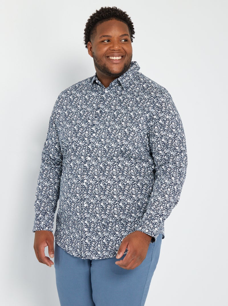 Chemise à motif Bleu - Kiabi