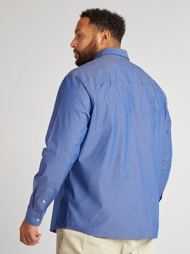 Chemise à motif dobby Bleu - Kiabi