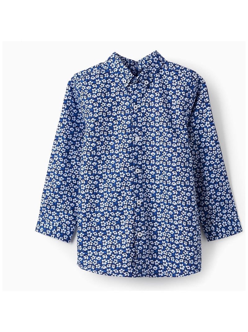 Chemise à motif floral pour garçon manches longues LETS PARTY Bleu foncé - Kiabi