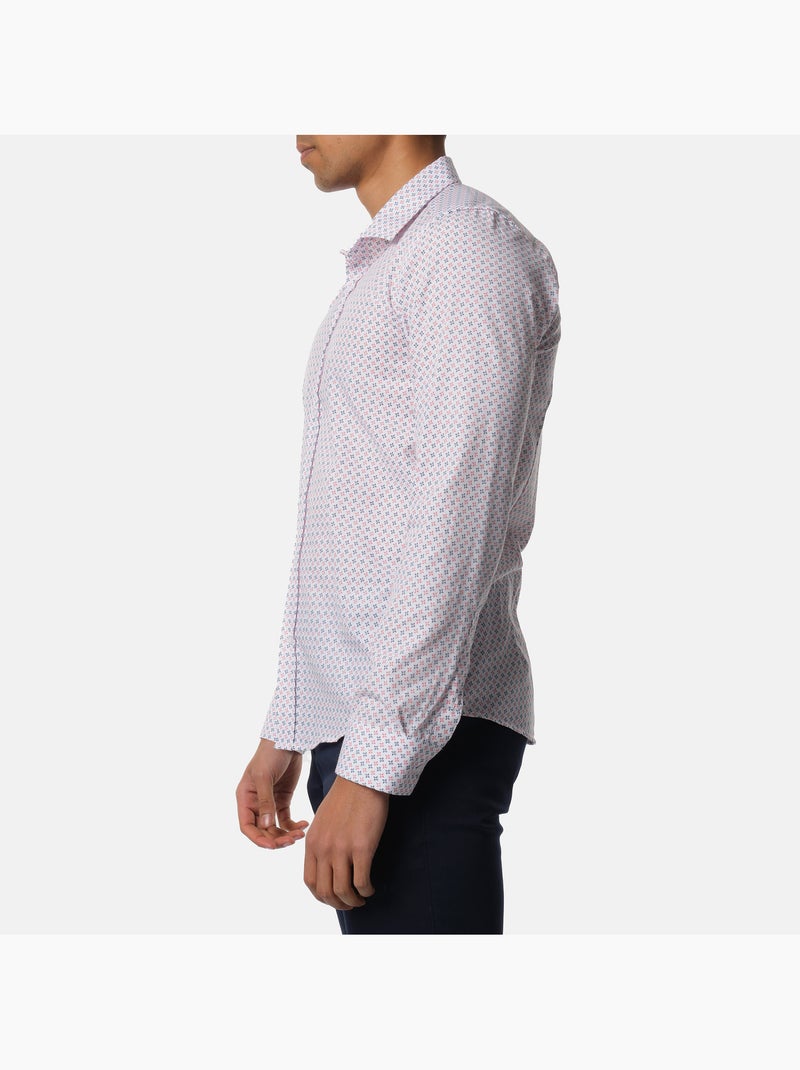 Chemise à motif manches longues Blanc Rouge Bleu - Kiabi