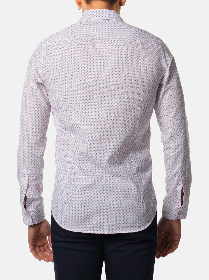 Chemise à motif manches longues Blanc Rouge Bleu - Kiabi