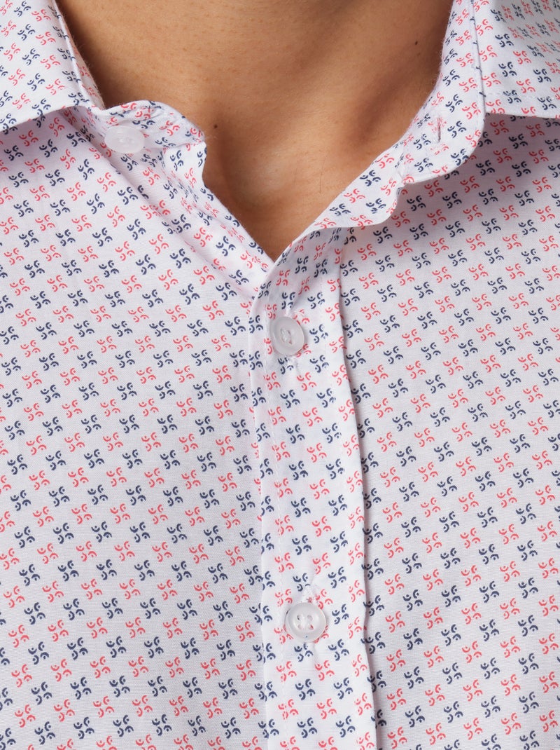 Chemise à motif manches longues Blanc Rouge Bleu - Kiabi