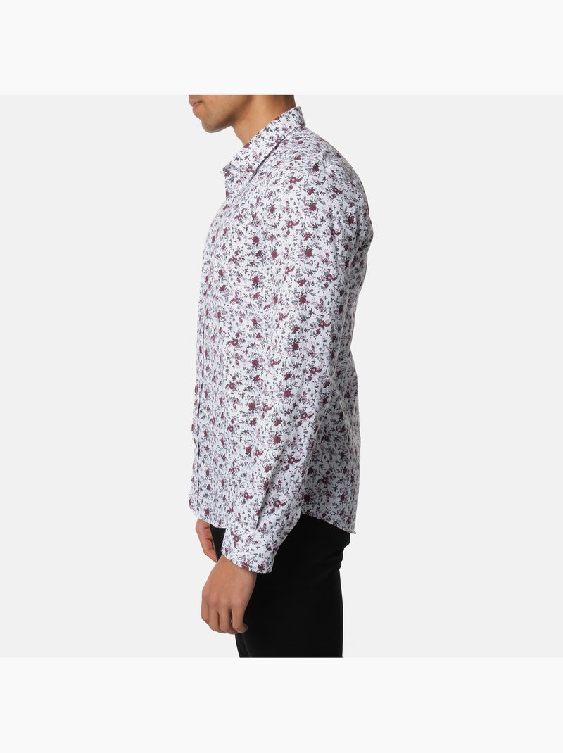 Chemise à motif manches longues Blanc Rouge - Kiabi