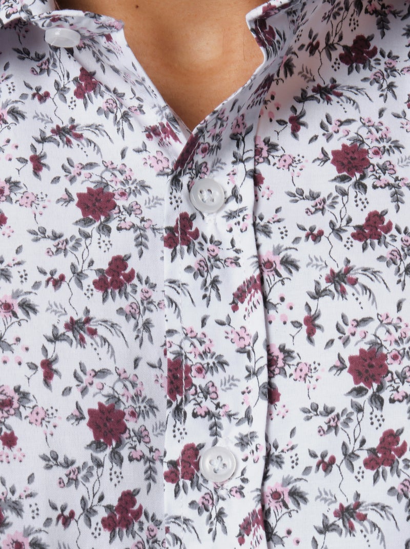 Chemise à motif manches longues Blanc Rouge - Kiabi