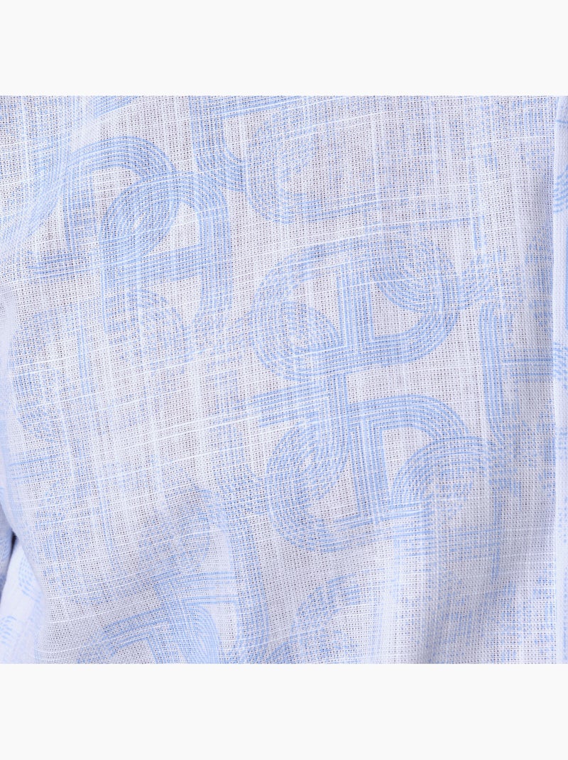 Chemise à motif manches longues Bleu ciel - Kiabi