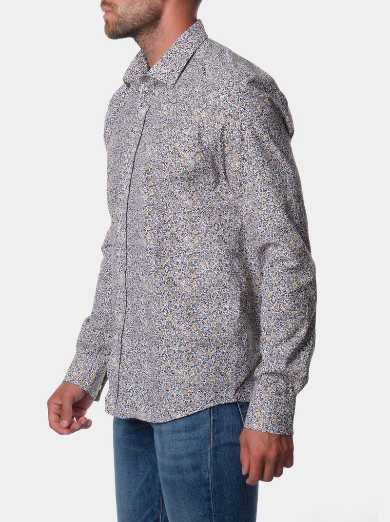 Chemise à motif manches longues Bleu Jaune - Kiabi