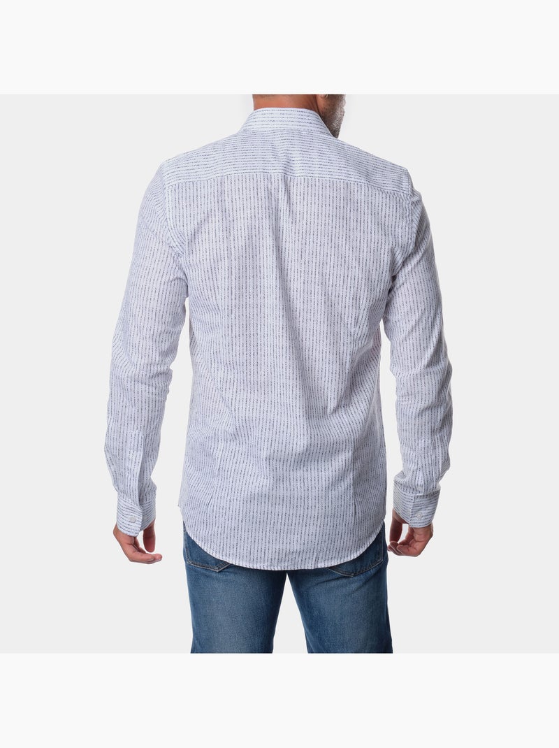 Chemise à motif manches longues Gris Blanc - Kiabi