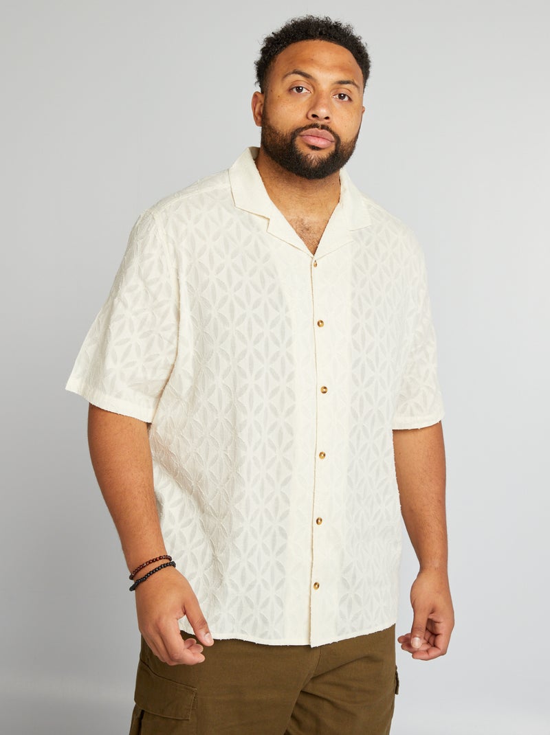 Chemise à motifs en relief Blanc - Kiabi