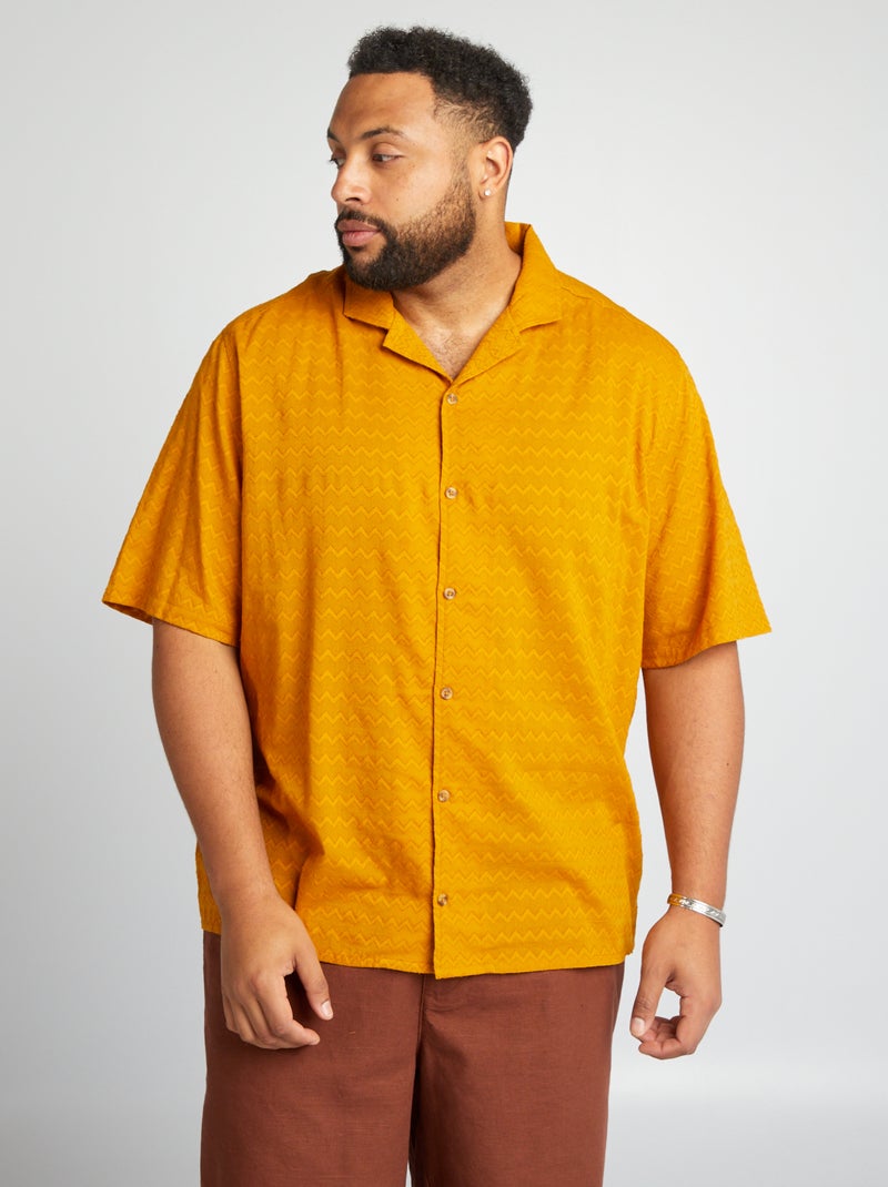 Chemise à motifs en relief Jaune - Kiabi
