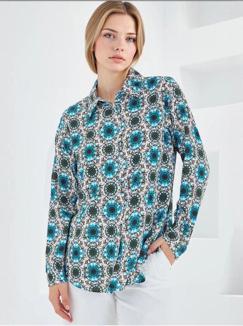 Chemise à motifs graphiques bdart Bleu ciel - Kiabi
