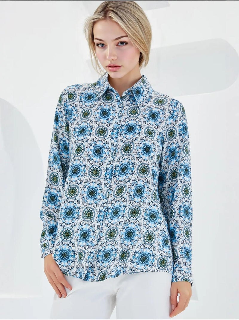 Chemise à motifs graphiques bdart Bleu clair - Kiabi