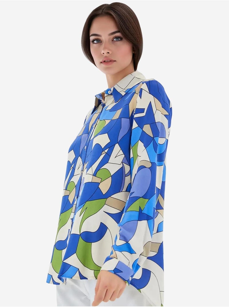 Chemise à motifs graphiques bdart Bleu électrique - Kiabi