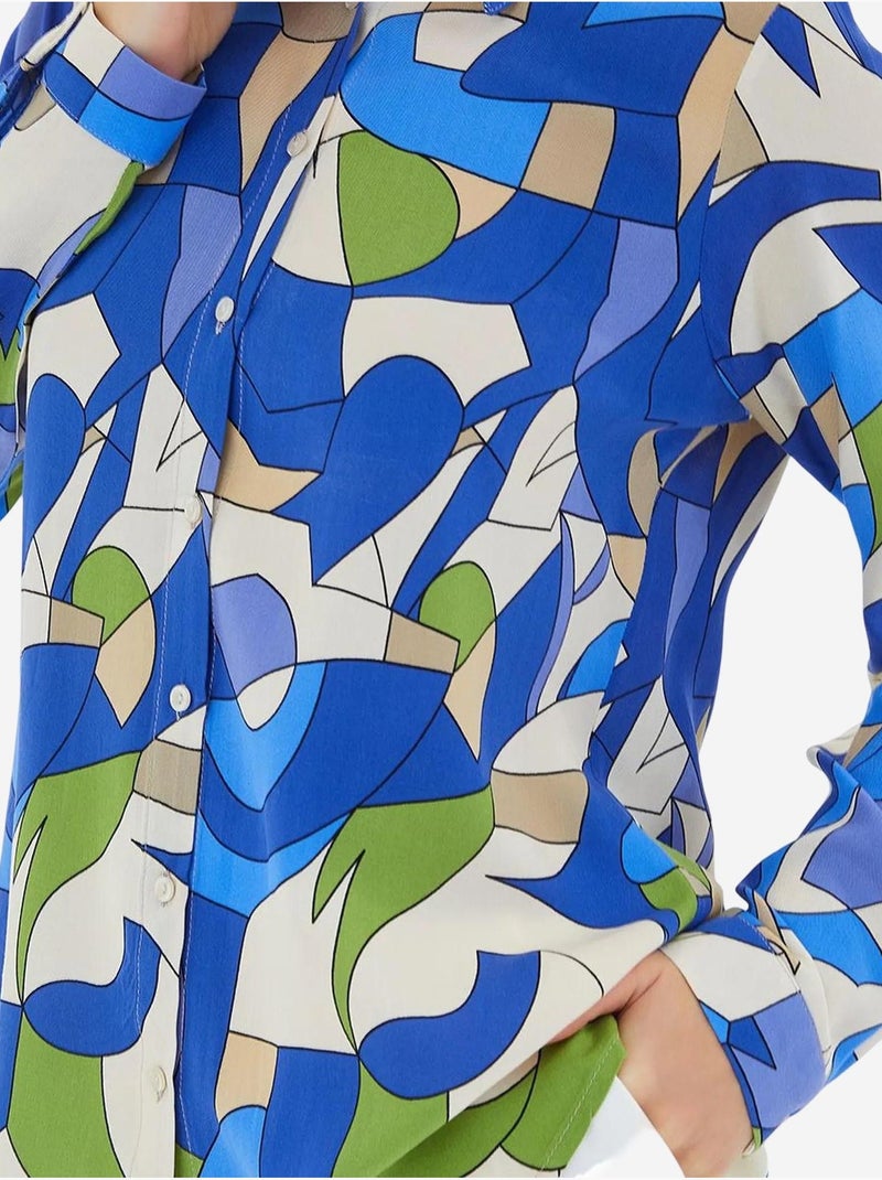 Chemise à motifs graphiques bdart Bleu électrique - Kiabi