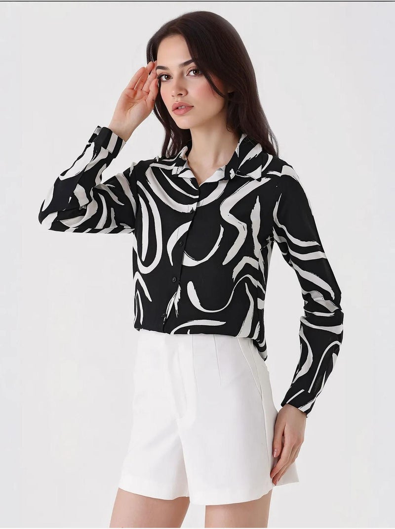 Chemise à motifs graphiques bdart Gris Noir - Kiabi