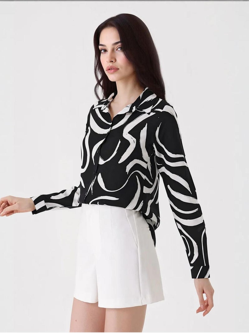 Chemise à motifs graphiques bdart Gris Noir - Kiabi