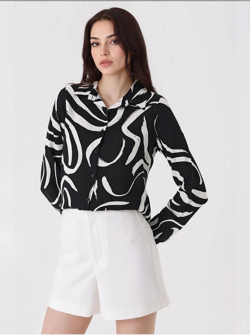 Chemise à motifs graphiques bdart Gris Noir - Kiabi