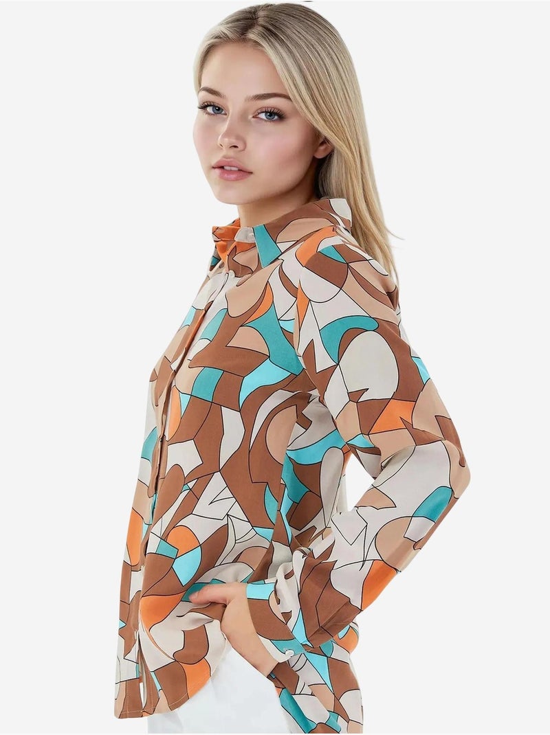 Chemise à motifs graphiques bdart Marron clair - Kiabi