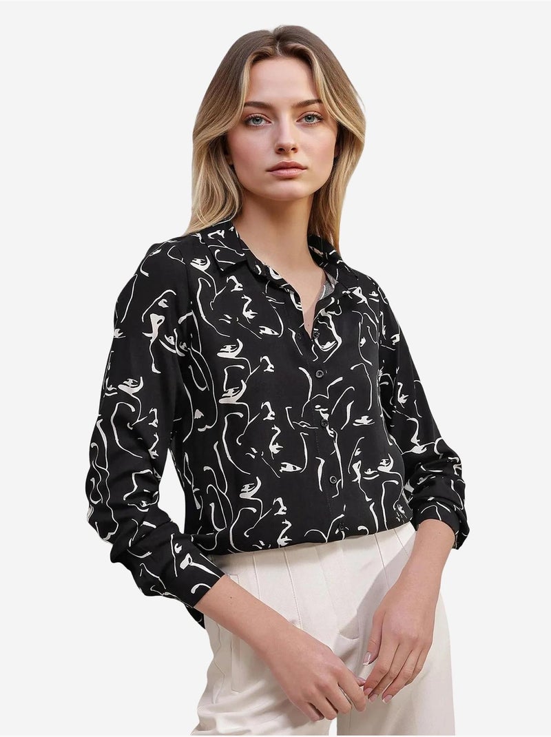 Chemise à motifs graphiques bdart Noir - Kiabi