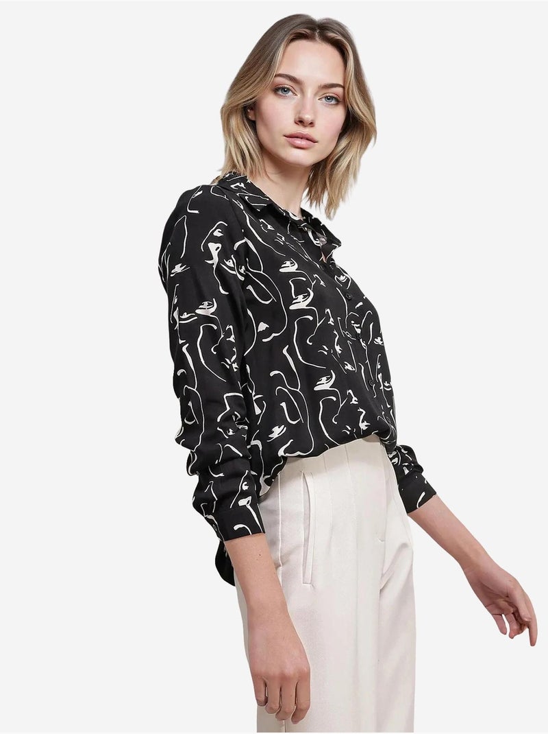Chemise à motifs graphiques bdart Noir - Kiabi