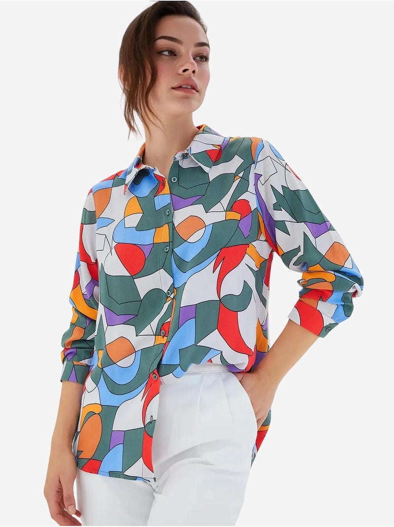 Chemise à motifs graphiques bdart Vert - Kiabi