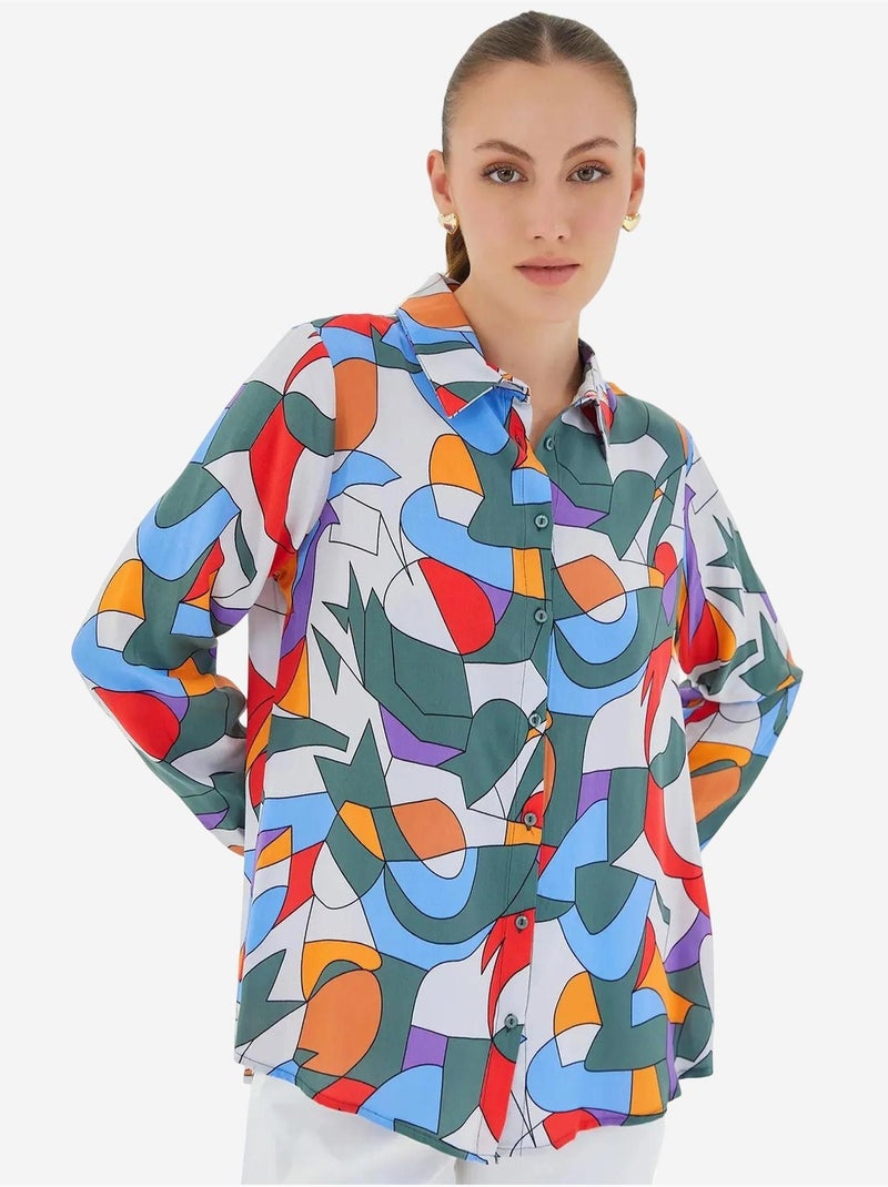 Chemise à motifs graphiques bdart Vert - Kiabi
