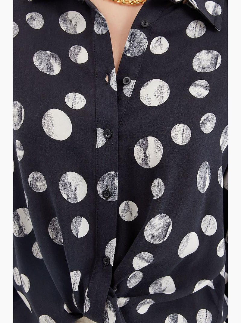Chemise à motifs nouée devant bdart Noir - Kiabi