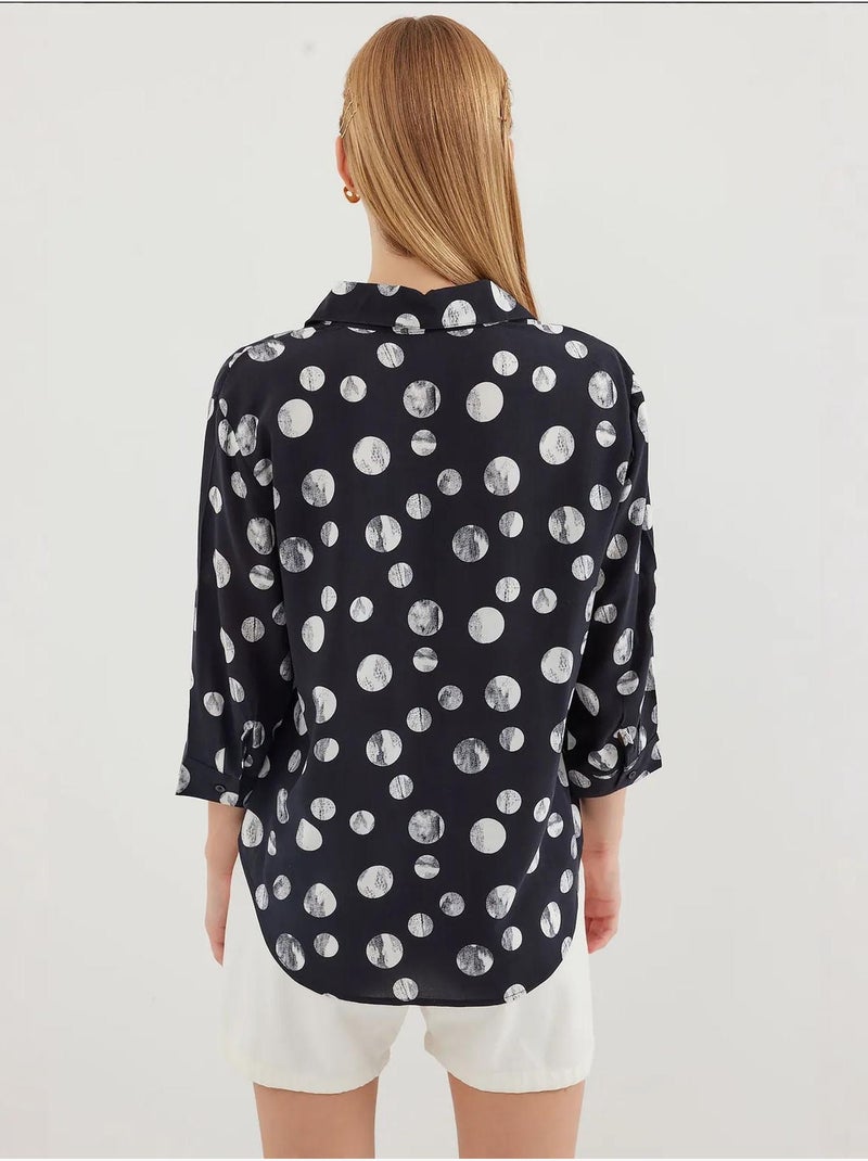 Chemise à motifs nouée devant bdart Noir - Kiabi