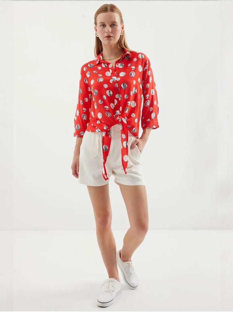 Chemise à motifs nouée devant bdart Rouge - Kiabi