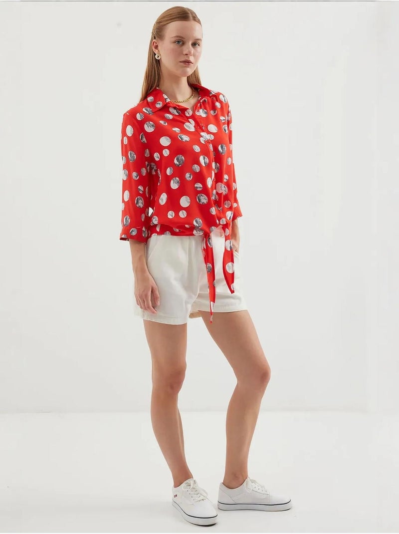 Chemise à motifs nouée devant bdart Rouge - Kiabi