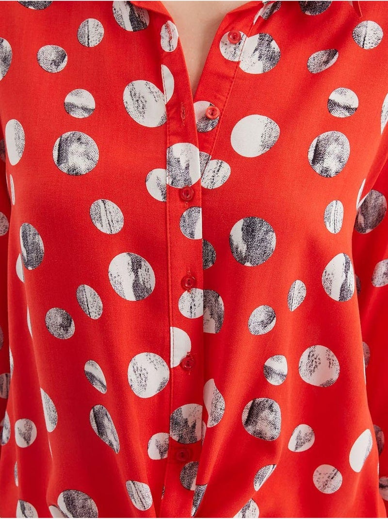Chemise à motifs nouée devant bdart Rouge - Kiabi