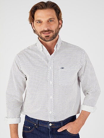 Chemise à motifs popeline pur coton - Damart
