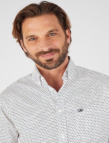 Chemise à motifs popeline pur coton - Damart