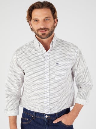 Chemise à motifs popeline pur coton - Damart