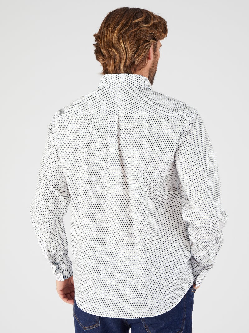 Chemise à motifs popeline pur coton - Damart Blanc - Kiabi