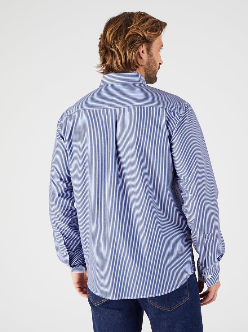 Chemise à motifs popeline pur coton - Damart Bleu - Kiabi