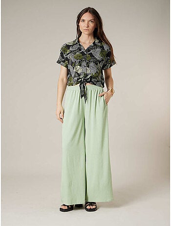 Chemise à nouer femme imprimé tropical 'Deeluxe'