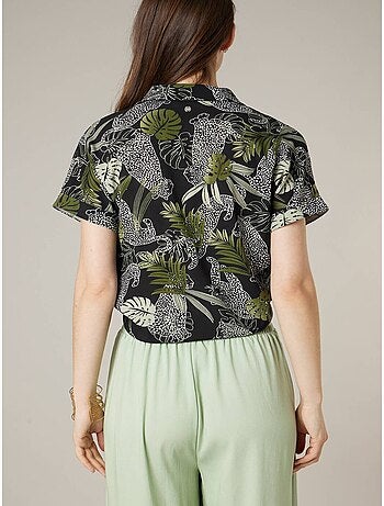 Chemise à nouer femme imprimé tropical 'Deeluxe'