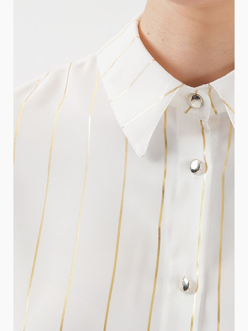 Chemise à rayures argentées bdart Blanc - Kiabi