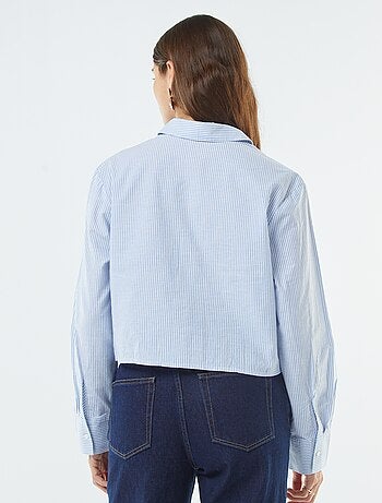 Chemise à rayures avec broderies sur le bas