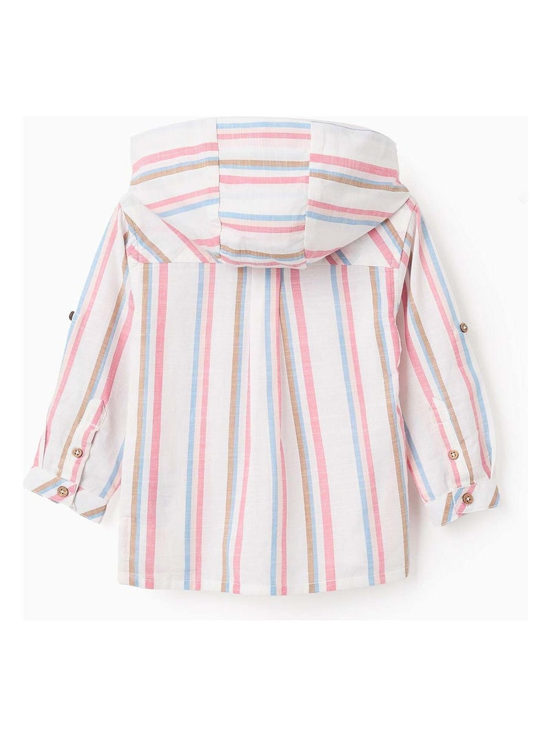 Chemise à Rayures avec Capuche Rose foncé - Kiabi