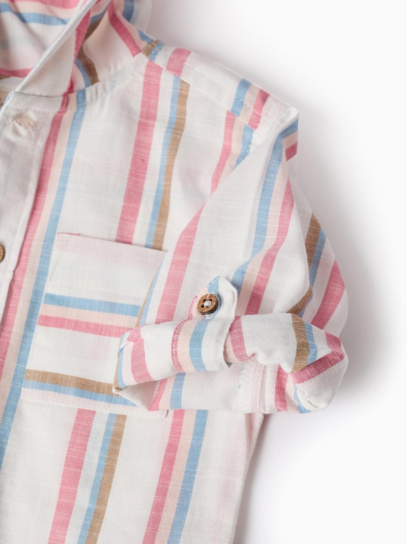 Chemise à Rayures avec Capuche Rose foncé - Kiabi