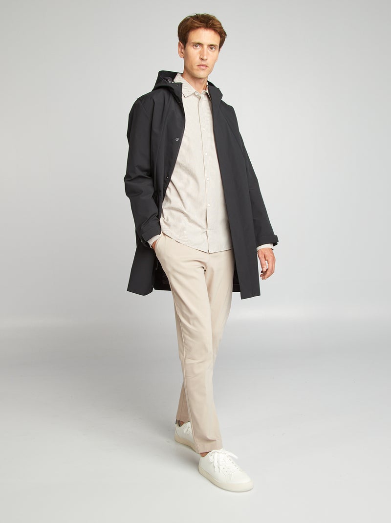 Chemise à rayures beige - Kiabi