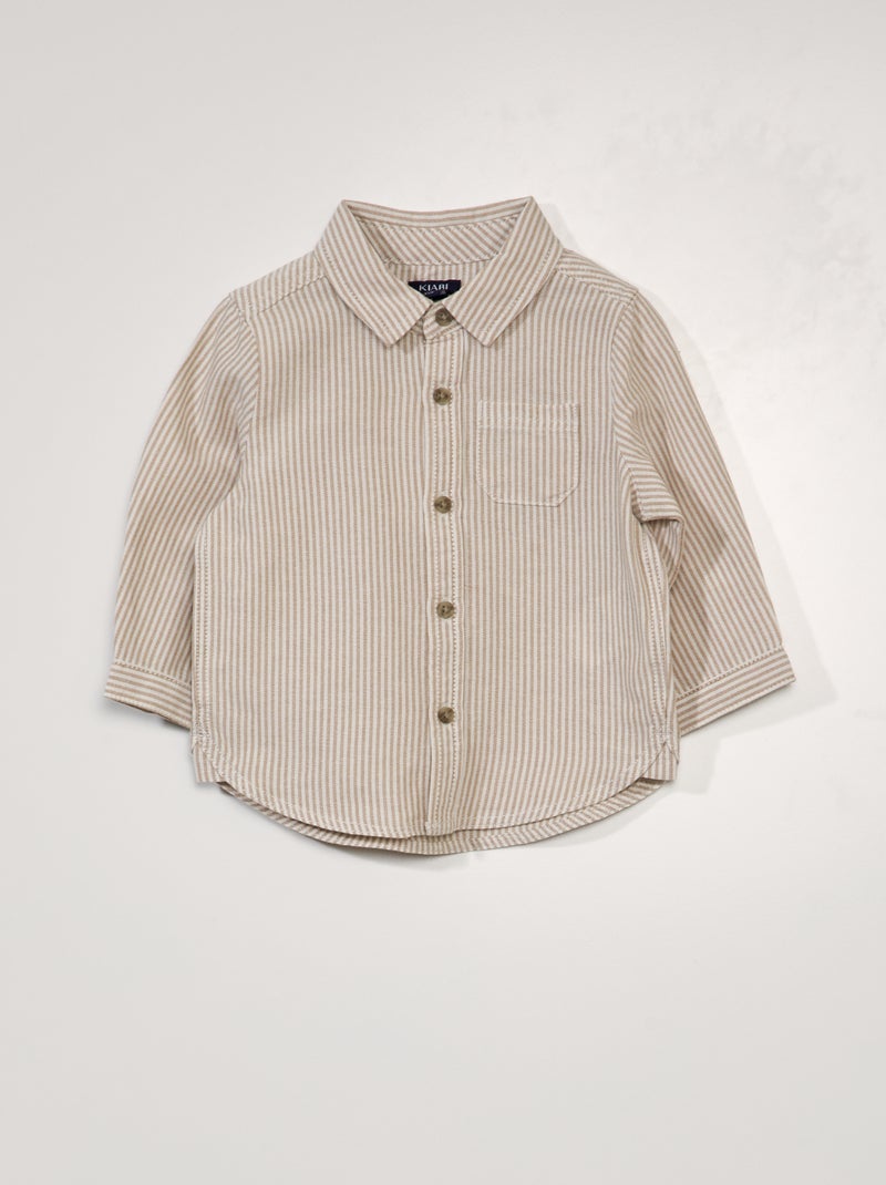 Chemise à rayures Beige/blanc - Kiabi