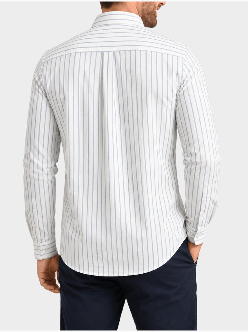 Chemise à rayures Bleu - Kiabi