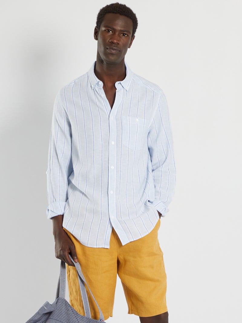 Chemise à rayures Bleu/blanc rayures - Kiabi