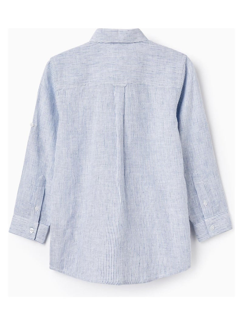 Chemise à rayures bleues et blanches à manches longues pour garçon manches longues LETS PARTY Bleu - Kiabi