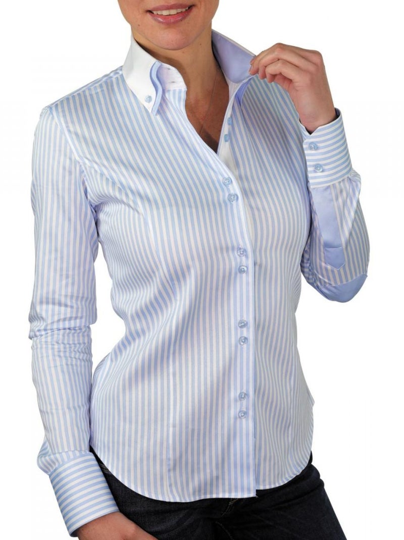 Chemise à rayures BORSALINO Bleu ciel - Kiabi