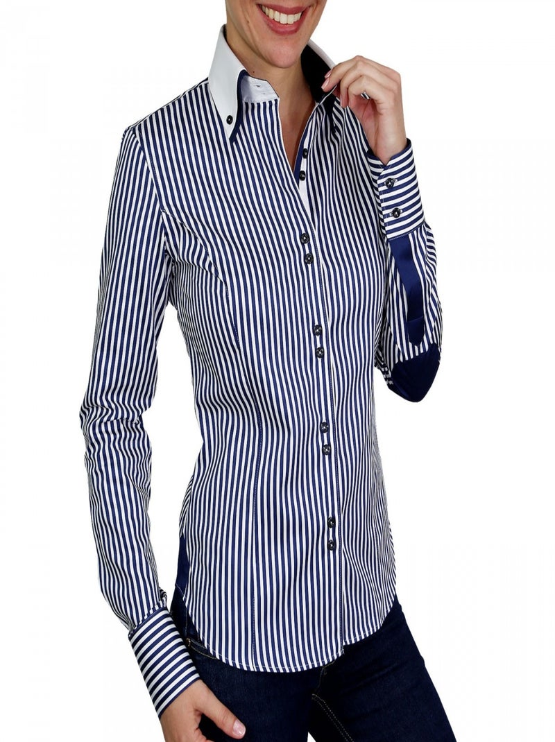 Chemise à rayures BORSALINO Bleu marine - Kiabi