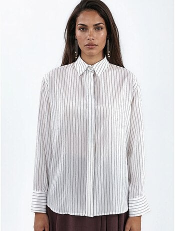 Chemise à rayures décontractée boutonnée busem