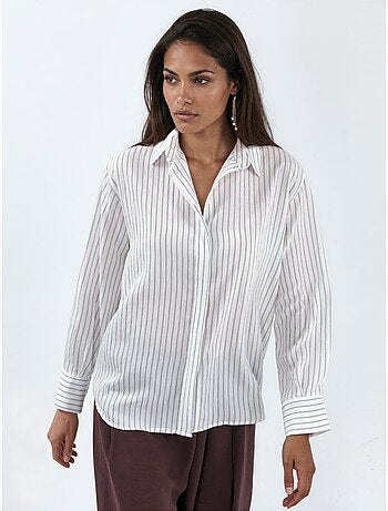 Chemise à rayures décontractée boutonnée busem